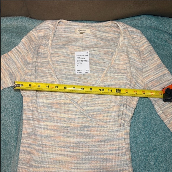 Madewell Space Dye Faux Wrap Top Color Soft Rainbow Size Medium NEW With Tags - Picture 4 of 7